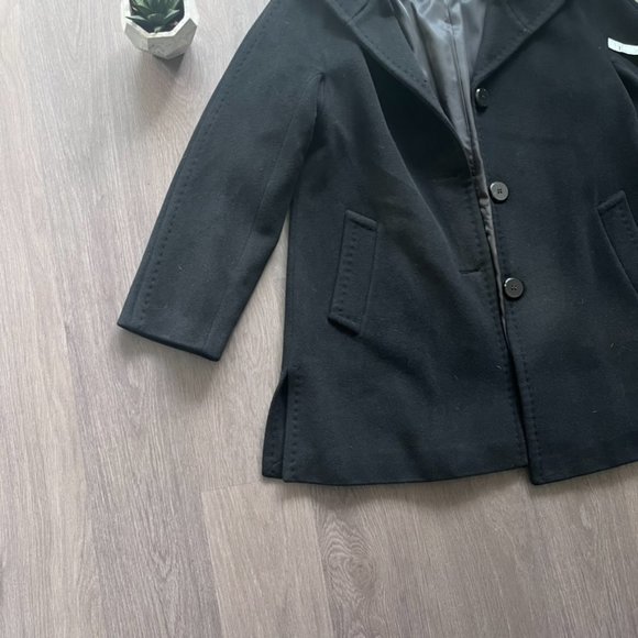 Ellen Tracy Black Wool Pea Coat - Picture 4 of 14